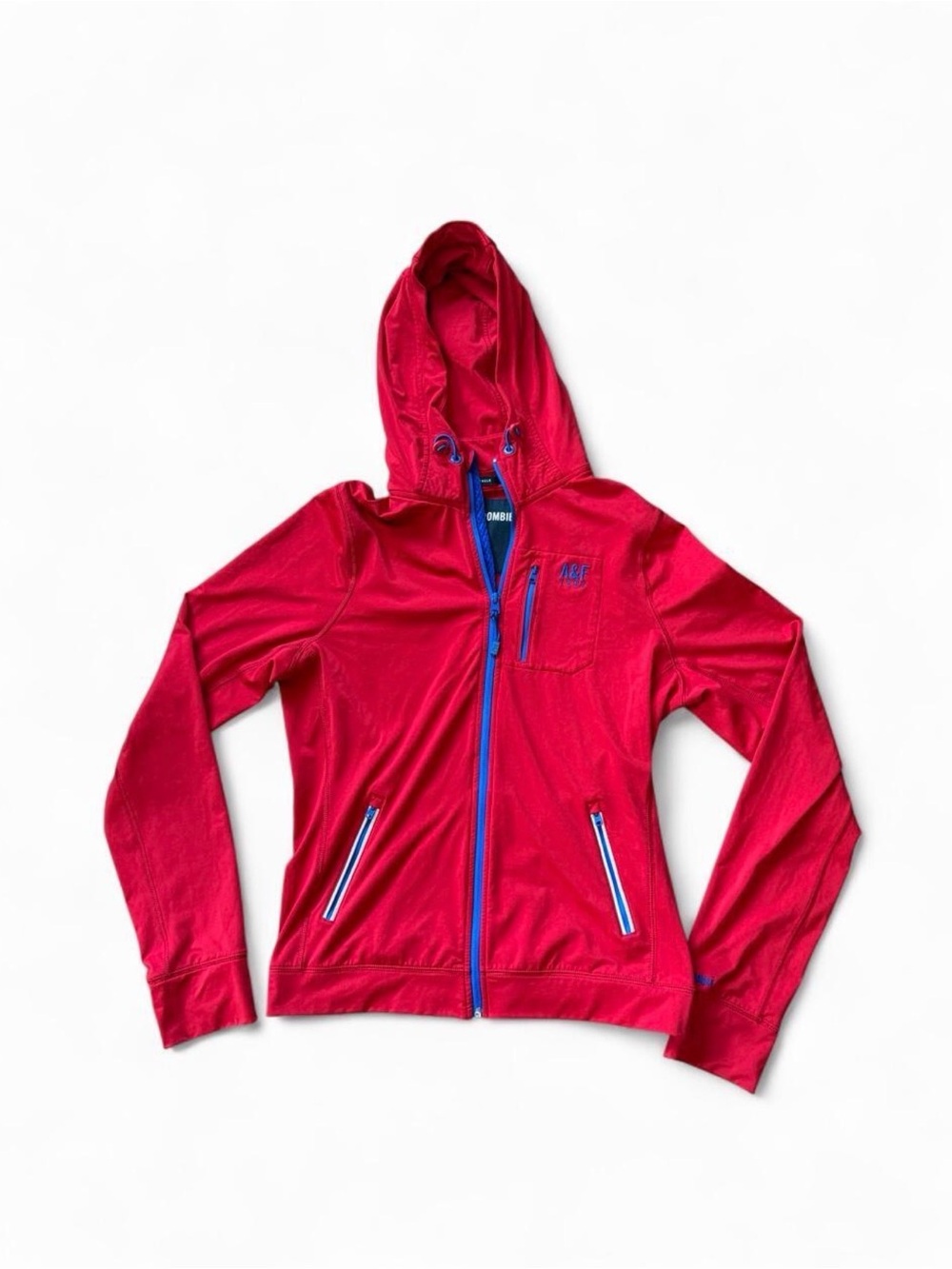 Abercrombie & Fitch Men’s Bright Red Hooded Muscle Jacket